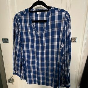 Blue and white plaid